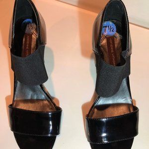 Adrienne Vittadini Black Patent Leather Heels, Size 7.5M